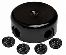 Коробка-ретро распределительная керамика Bironi Лизетта 110х35мм черный картинка